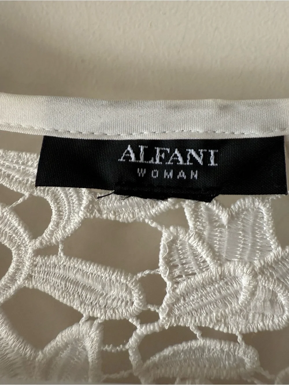 Alfani White Lace Cutout Open Front Jacket - Picture 3 of 7